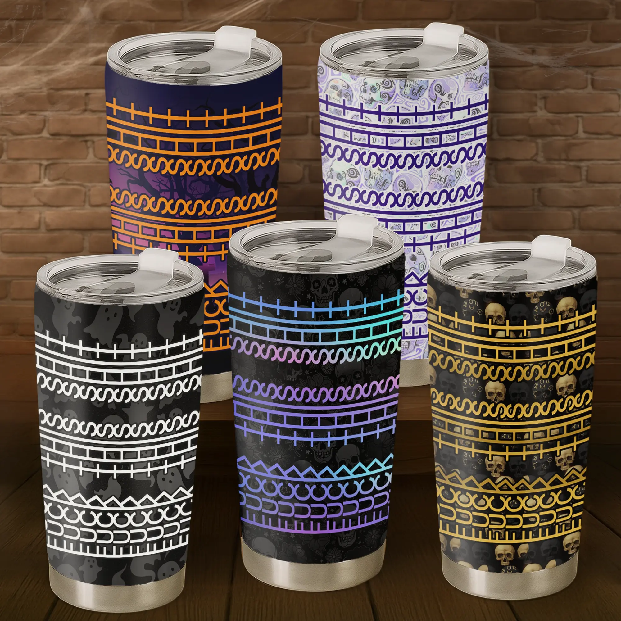 20oz Novelty Thermal Flask - Durable 18/8 Stainless Steel Anti-Scalding Insulated Tumbler with Lid, Straw, Hidden Spooky Msg Watercolour Letters, Sarcastic Office Humor, Halloween Gift for Friends