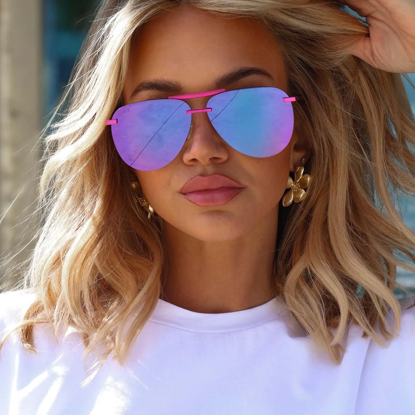 ✨Oversized Pink Mirrored Sunglasses✨ TAHOE - PINK RUSH METALLIC + PINK RUSH MIRROR SUNGLASSES  main image 3