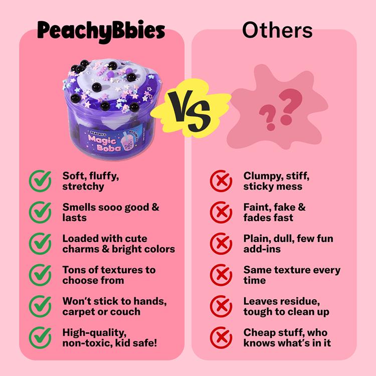 PEACHYBBIES: Choose Your Slime - Premium Scented, 4oz., ASMR, Stress Relief, Fidget Toy, Best-Selling Cloud, Cloud Dough, Bingsu, Butter Slimes