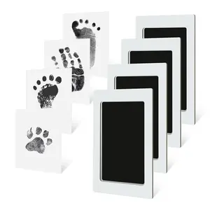 Paw Print Kit, 4-Pcs Ink Pads + 2 Photo Frame, Mess-Free Paw Print Stamp Pad for Dogs & Cats, Clean Touch Ink Pad, Dog Nose Print Kit, Keepsake Gift For Pet Dogs And Cats, Memorial Gift For Pets, Pet Memorials, Dog Stuff