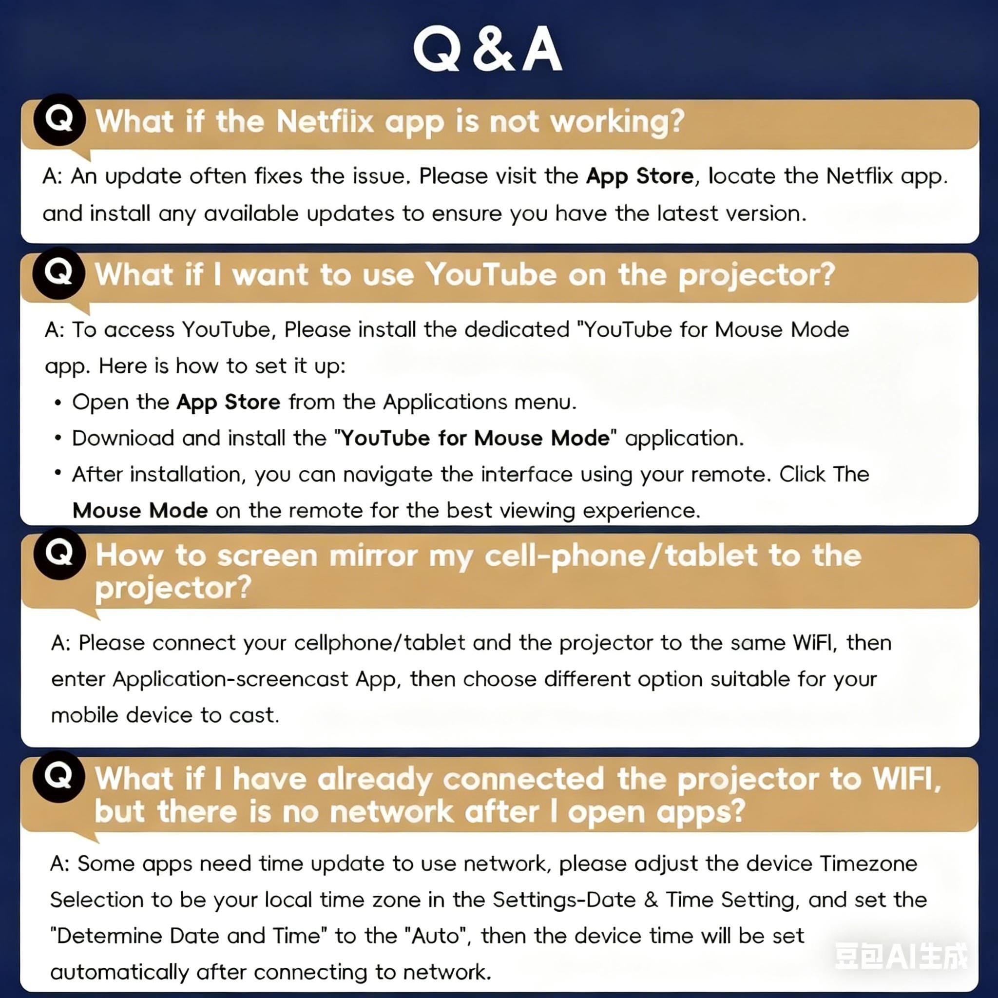 XBJ Diamond Projector 24/5G WiFi 360 Degree HD LED Multifunctional Projector with Built-in Speaker for Home Cinema Outdoor Use and 4K Decoding Ideal Holiday Gift