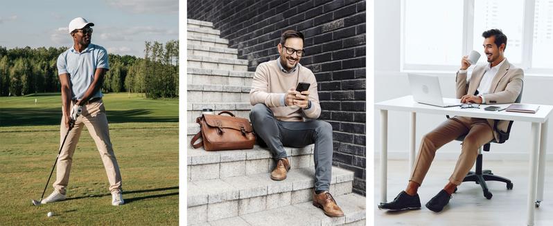 G Gradual Mens Golf Pants Stretch Straight Casual Work Pants for Men with 4 Pockets 30"/32"/34" Lightweight Quick Dry Plain Trousers for Men Business Travel Outdoor Menswear