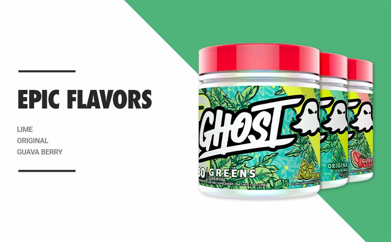 GHOST Greens Powder - 30 Servings - 19 Superfood Greens & Reds Powder, Fruits, Vegetables, Spirulina, & Chlorella, Prebiotics, 10 Billion CFU Probiotic & Digestive Enzymes - Gluten-Free
