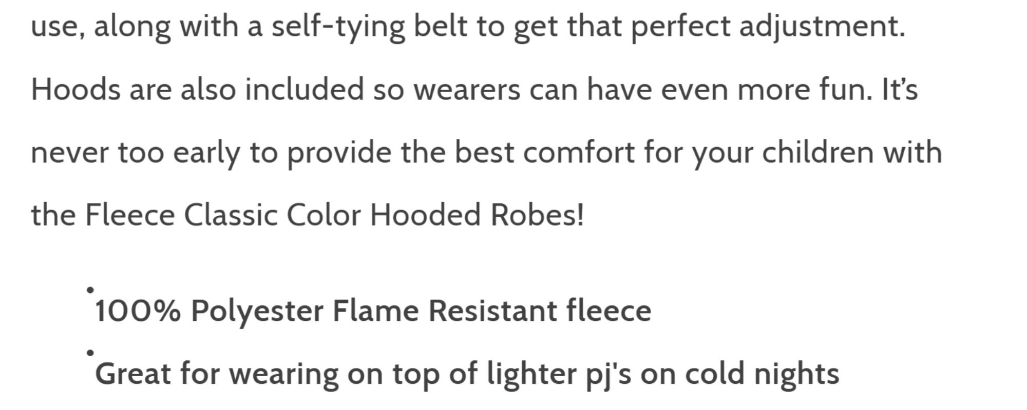 Fleece Classic Color Hooded Robes