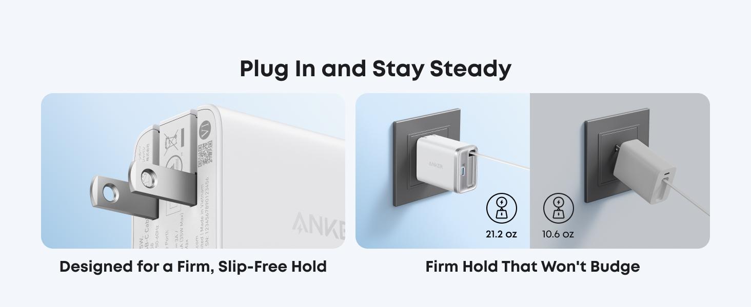 Anker Nano USB C Charger Block, 35W Max 2-Port High-Speed Compact Charger with Durable Built-in Anker InstaCord Retractable Cable, Works with iPhone 17/16 Series, iPad, Pixel, and More