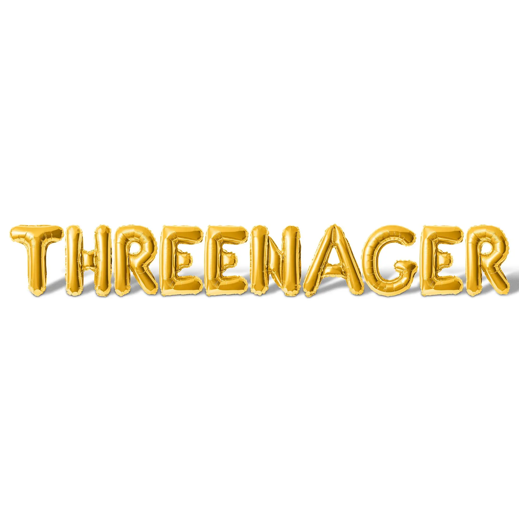 Letter Balloons - THREENAGER 16" Inch Alphabet Letters Foil Mylar Balloon 3rd Birthday Party Banner