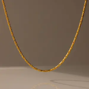 Bold Link Chain Necklace by Caitlyn Minimalist - Thick Adjustable Layering Necklace in 18K Gold & Silver Finish - Minimalist Jewelry for Women - Gift for Her