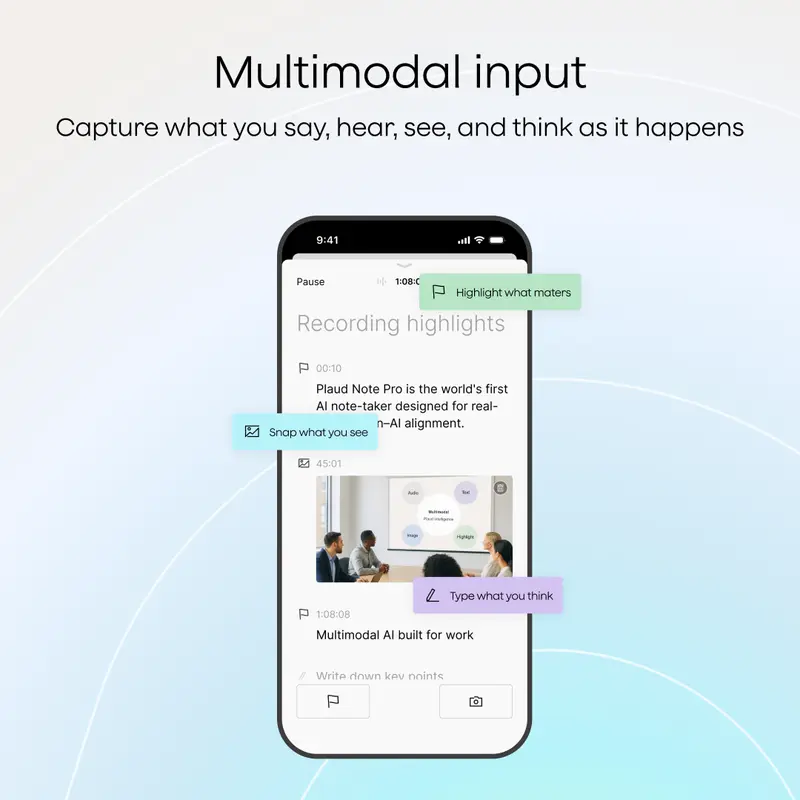 Product Introduction of Plaud Note Smart Voice Recorder - One-Press Recording & Playback, 0.117-Inch Slim, 64GB, Voice Changer Translator, Black MagSafe Case - Audio 3