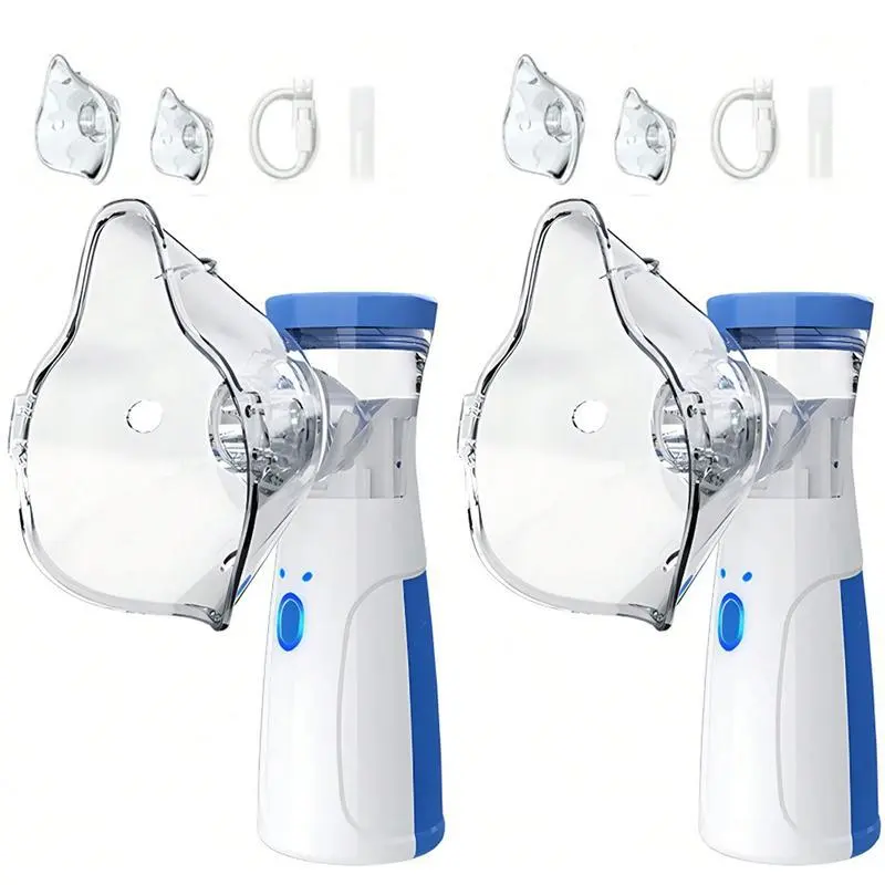 2PCS  USB Portable Handheld Mesh Nebulizer - Electric Ultrasonic Atomizer for Adults & Kids, Efficient Handheld Mesh Nebulizer Machine for Home & Travel compact size cordless