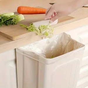 Foldable Kitchen Trash Can, 1 Count Hanging Garbage Storage Bucket, Space-saving Kitchen Accessory for Home touchless trash Duty Garbage Can Touchless Slim Trash Can commercial Set