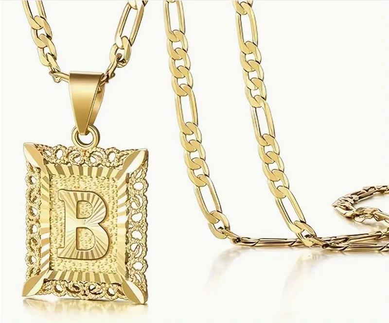 letter A-Z name initials necklace for men and women, birthday special holiday gift, basic style, simple and elegant men jewelry