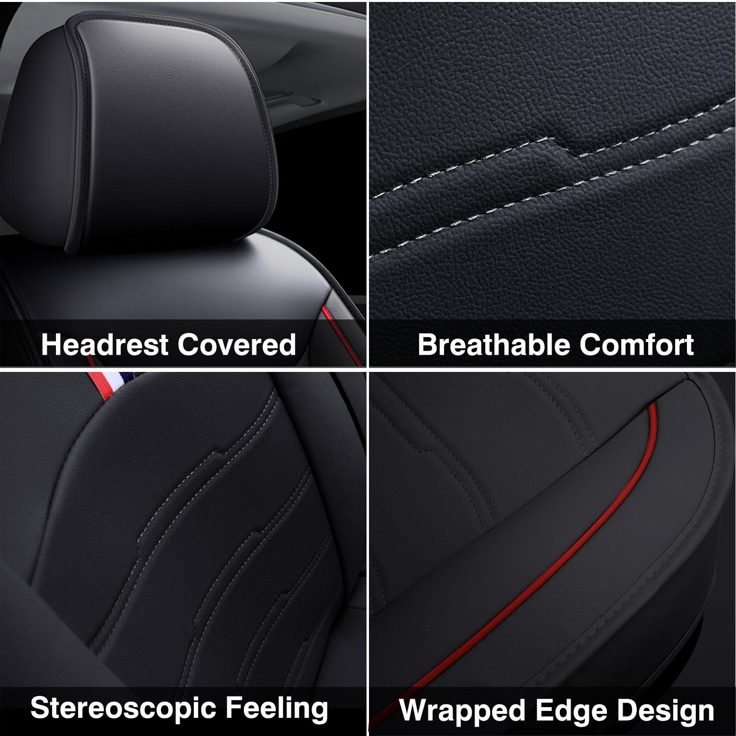 For Dodge Ram 1500 2500 3500 2009-2020 2021 2022 2023 Pickup Trucks Car Seat Covers Full Set PU Leather Front Rear Cushion Non-slip Pad Mat Waterproof