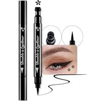 1Pcs 03# Black Flowers Face Stamp & Eyeliner