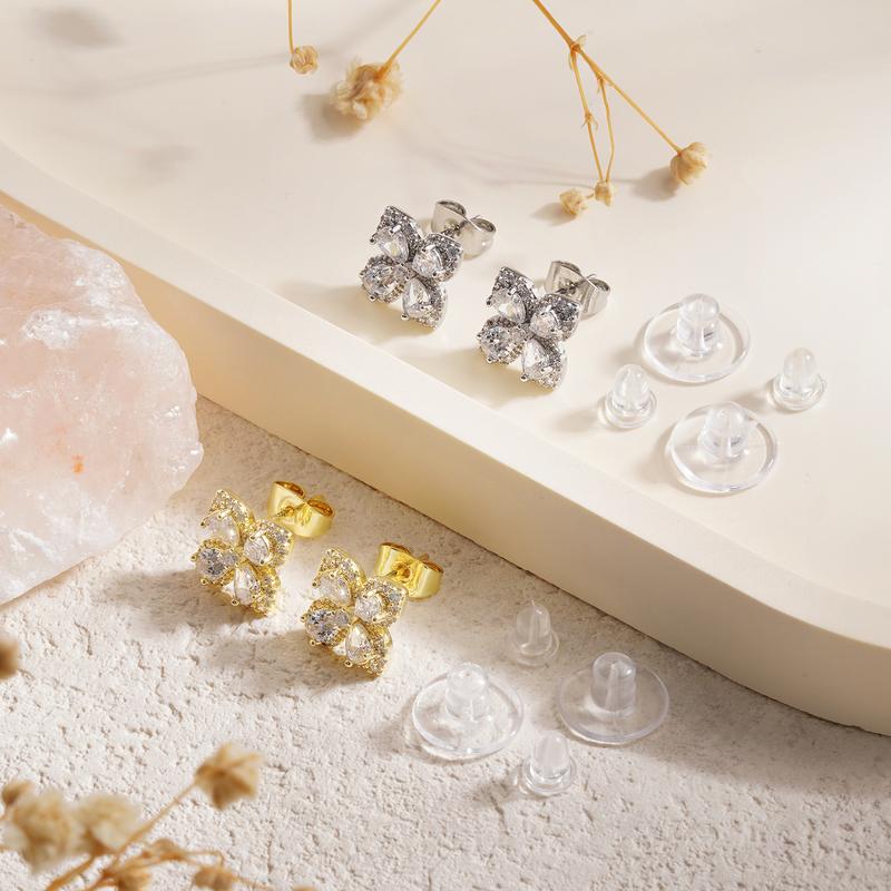 Turandoss Lucky 4-Leaf Clover Stud Earrings, 14K Gold Plated S925 CZ | Valentine’s Gift Turandoss Lucky 4-Leaf Clover Stud Earrings, 14K Gold Plated S925 CZ | Valentine’s Gift