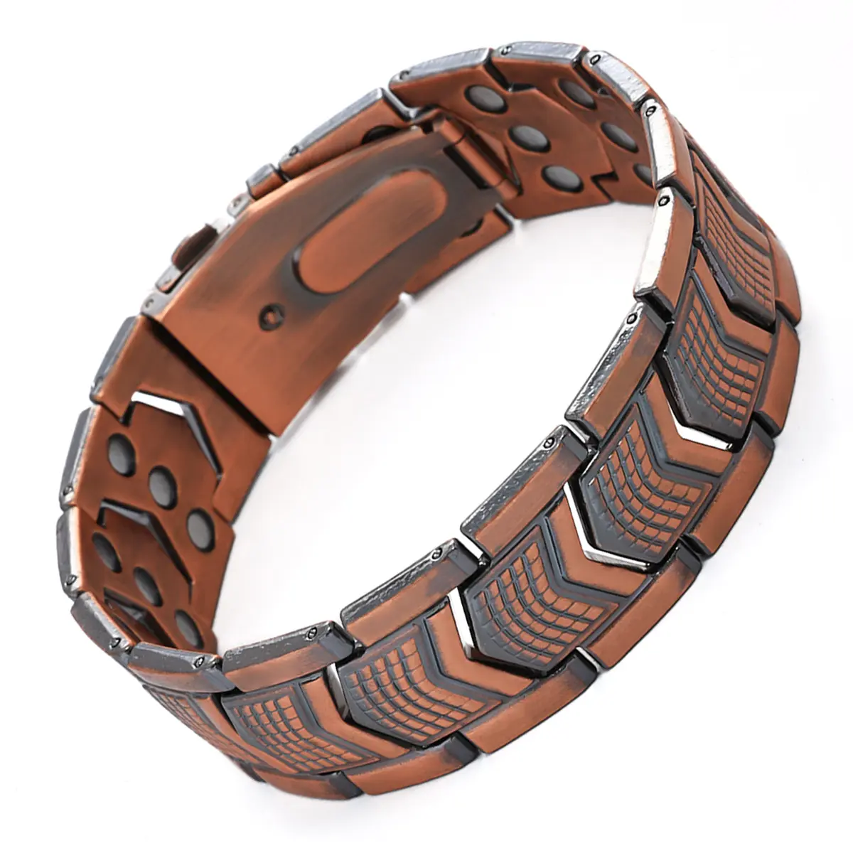 G Copper Bracelet for Men 3X Strength, Copper Jewelry with Powerful 3800 Gauss Magnets, Premium Fold-Over Clasp, Jewelry Gifts for Men Wearable