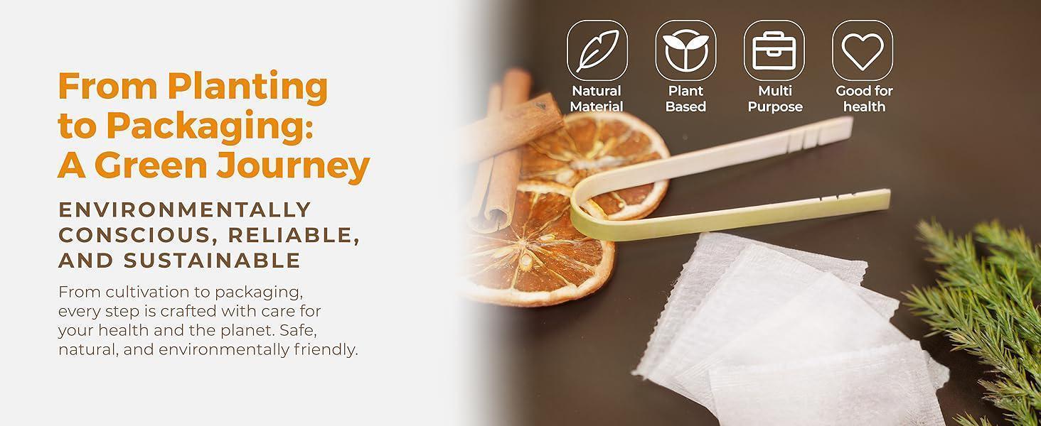 Turmeric Ginger Cinnamon Tea - 100% handmade,Eco-conscious Bags|No Sugar,No Caffeine,No Gluten,Vegan