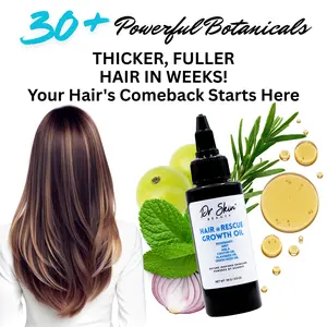 Dr. Skin Hair Growth Oil - 30+ Botanicals for Thicker, Fuller Hair | Rosemary, Bhringraj & Castor Oil - Herbal Haircare