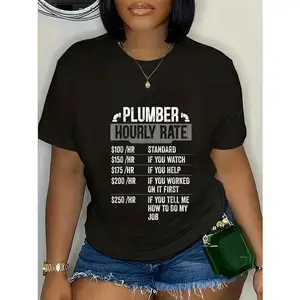 100% Cotton Plumber Hourly Rate Funny Plumber Labor Rates Mens T-Shirt