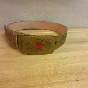Red rose with a brown background 100% real Belt for women