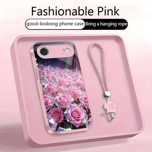 Suitable for [iPhone 17 Air], a premium women’s phone case 🤩, featuring a beautiful four-leaf clover lanyard 🍀. A free four-leaf clover lanyard is also included. Optical Illusion Crystal Rose Art Phone Case 952 952