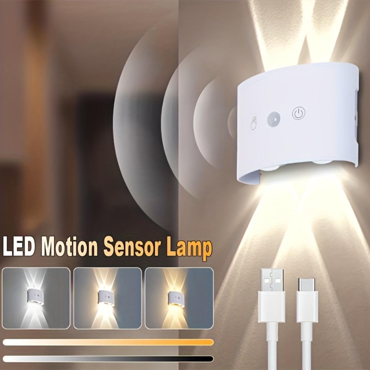 LED Light Smart Motion Sensor Wall Lamp with TouchSwitch Rechargeable Battery Powered Magnetic Installation for Indoor Decorative Ambiance Lighting