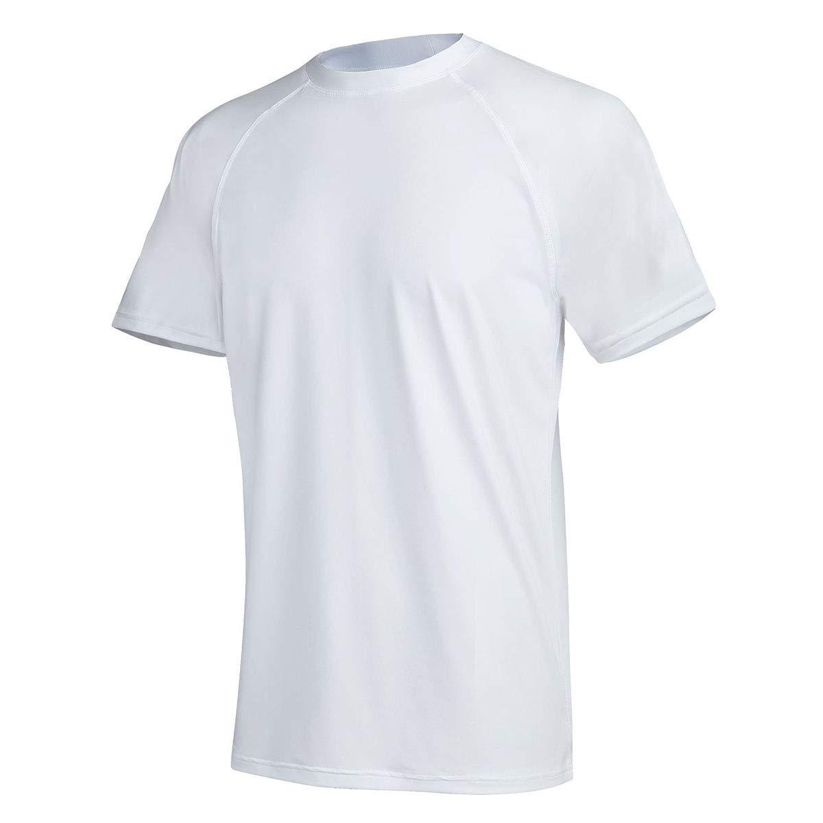 Men’s UPF50+ Quick-Dry Rash Guard Tee – Short Sleeve | Run, Swim & Hike Swimming Beach Rashguards Activewear