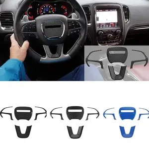 2015-2024 Dodge Challenger Charger Durango Jeep Grand Cherokee SRT8 Carbon Fiber Steering Wheel Cover Trim Look Accessories