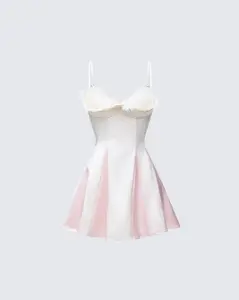 Seren Ivory Feather Bust Mini Dress