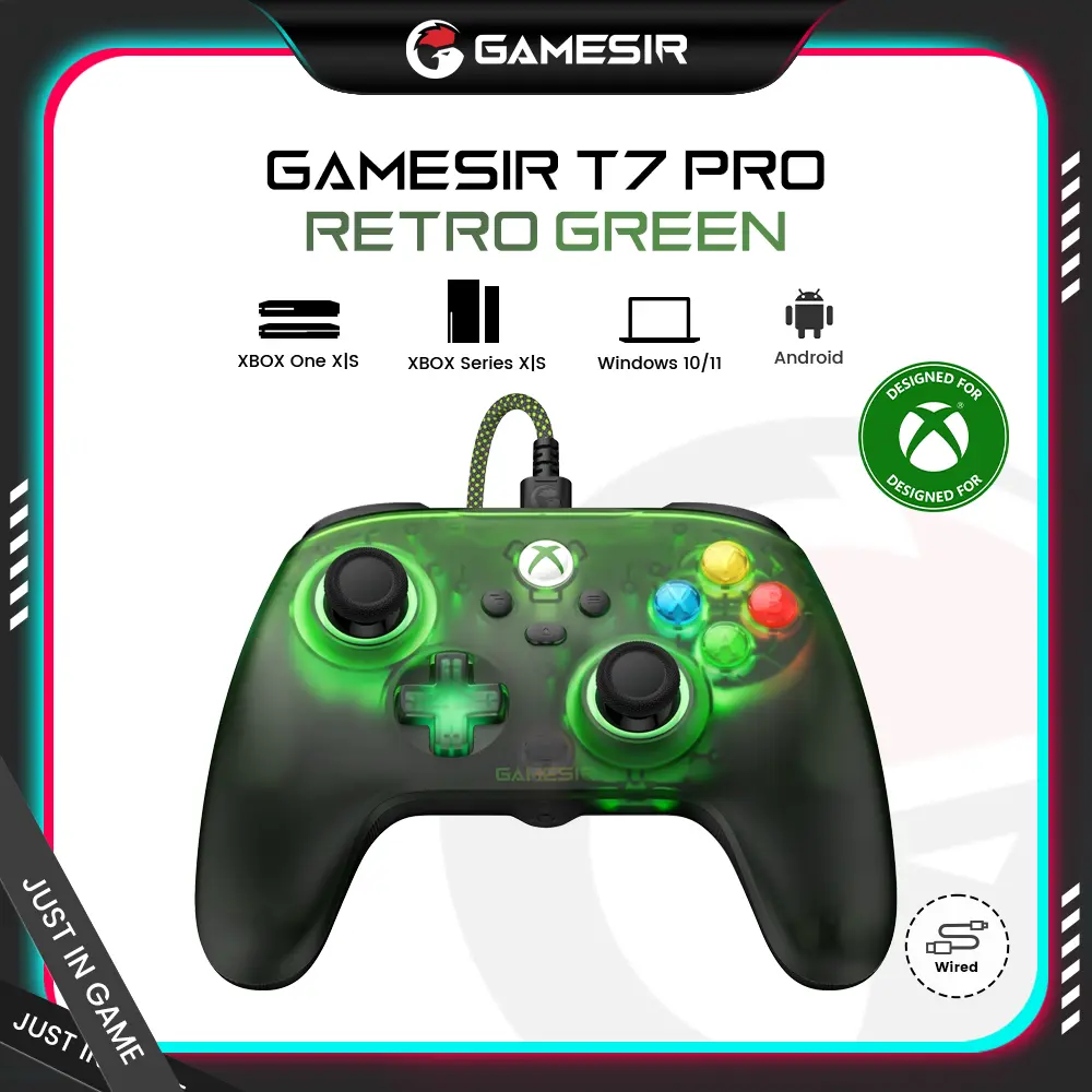 GameSir T7 Pro Retro Green Wired Controller for XBOX