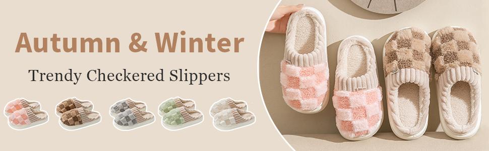 Women's Fuzzy Memory Foam Slippers Warm Cotton Soft Lightweight House Indoor Shoes Fur