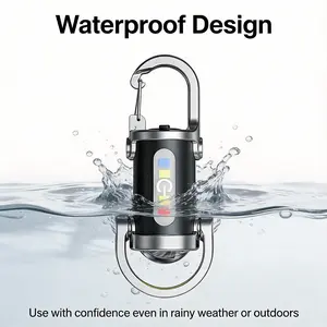 2PC Portable Rechargeable Mini Keychain Flashlight High-Lumen EDC Waterproof Design COB Keychain Work LED Flashlight with 7 Lighting Modes Strobe SOS Distress Signal Ideal for Camping Hiking Work Emergencies Outdoor Recreation Perfect Gift for Boyfriends