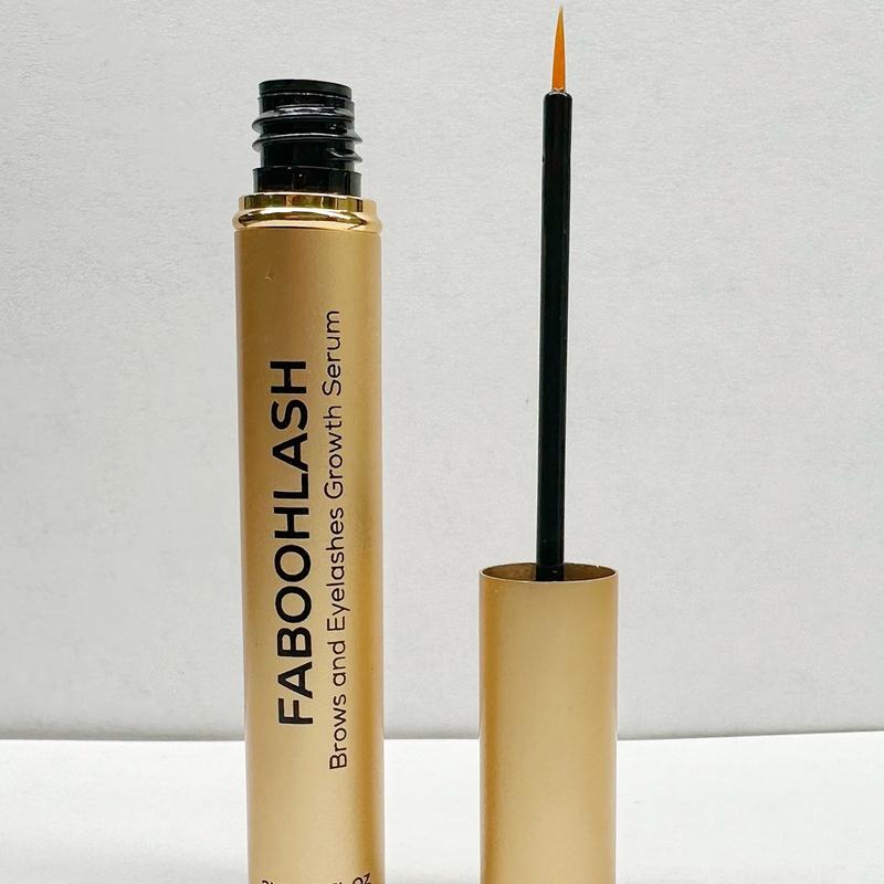 Faboohlash Lash and Brows Growth Serum - US Made Plant-Derived Formula for Fuller Thicker Eyelashes & Brows - Oil-Free Hormone-Free Silicone-Free Paraben-Free Perfume-Free - 60-Day Free Trial Guarantee