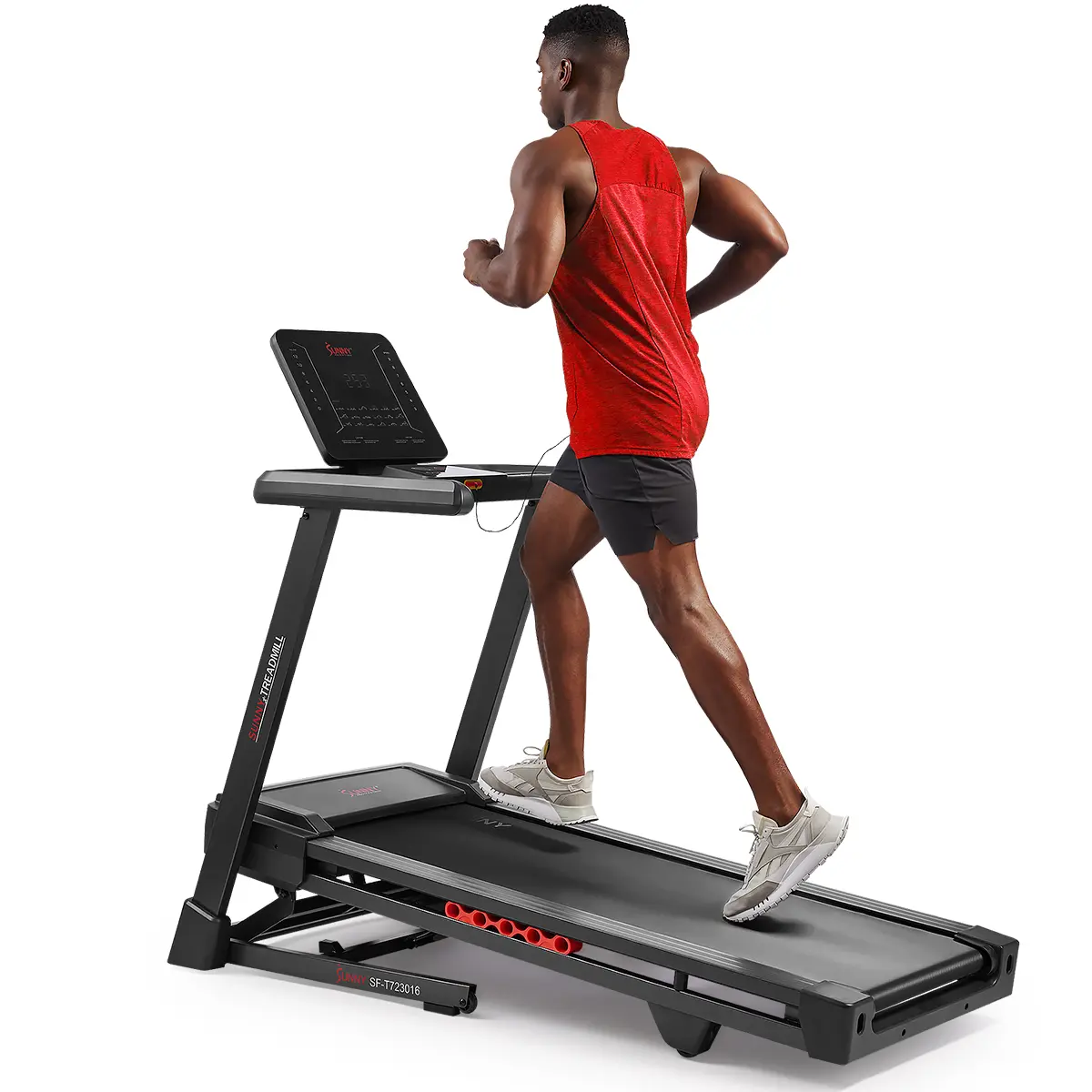 SUNNY Advanced Heavy Duty Auto Incline Smart Treadmill Whole Body Workout Home Gym Fitness Equipment with Bluetooth Connectivity Foldable Running Machine Shock Absorption LCD Display Cardio Training for Walking Jogging and Running Gym Machine