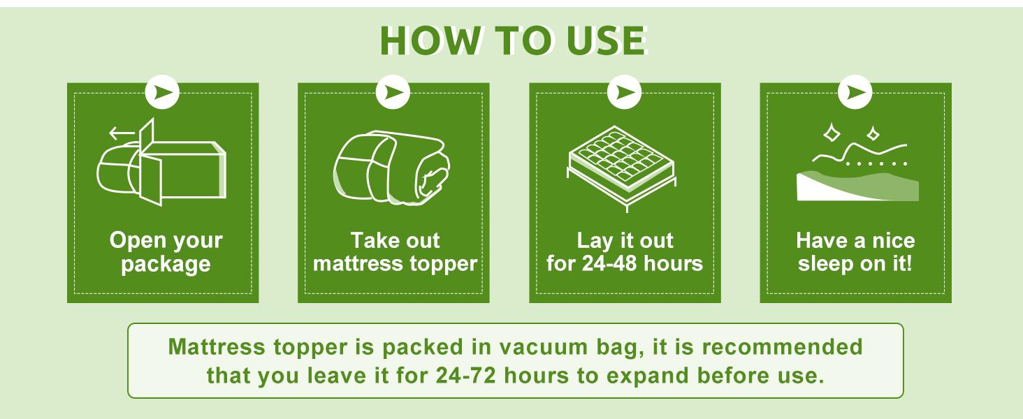 Cubrecolchón antes del primer uso