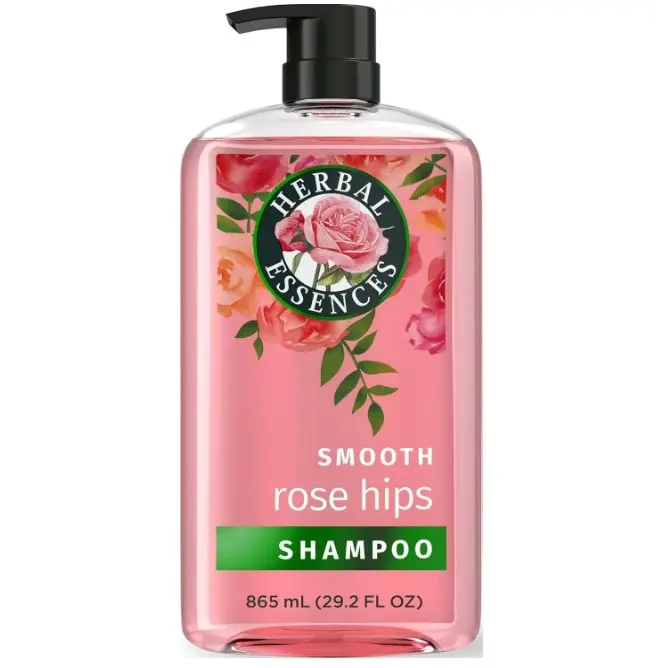 Herbal Essences Shampoo, Rose Hips - Smooth Collection, Shiny Hair with Vitamin E & Jojoba, Safe for Color Treated Hair, Floral Scent, Cruelty-Free, Dermatologist-Tested, 29.2 Fl Oz