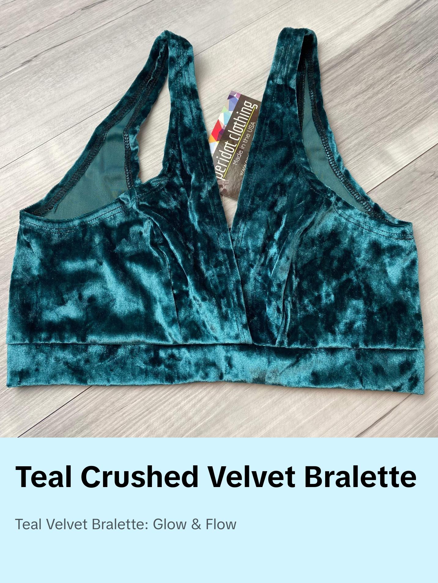 Copy of SALE - SMALL - Teal Crushed Velvet Bralette