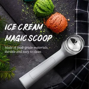 158°F Professional Heated Ice Cream Scoop | Intelligent Hand-Grip Induction & Manual Power Options | Digital Temperature & Battery Display | The Ultimate Solution for Hard Frozen Treats