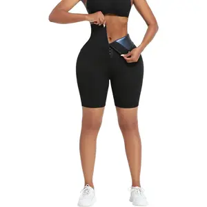 Sauna Sweat Shorts for Women High Waisted stomach Waist Trainer Slimming Leggings Pants Body Shaper
