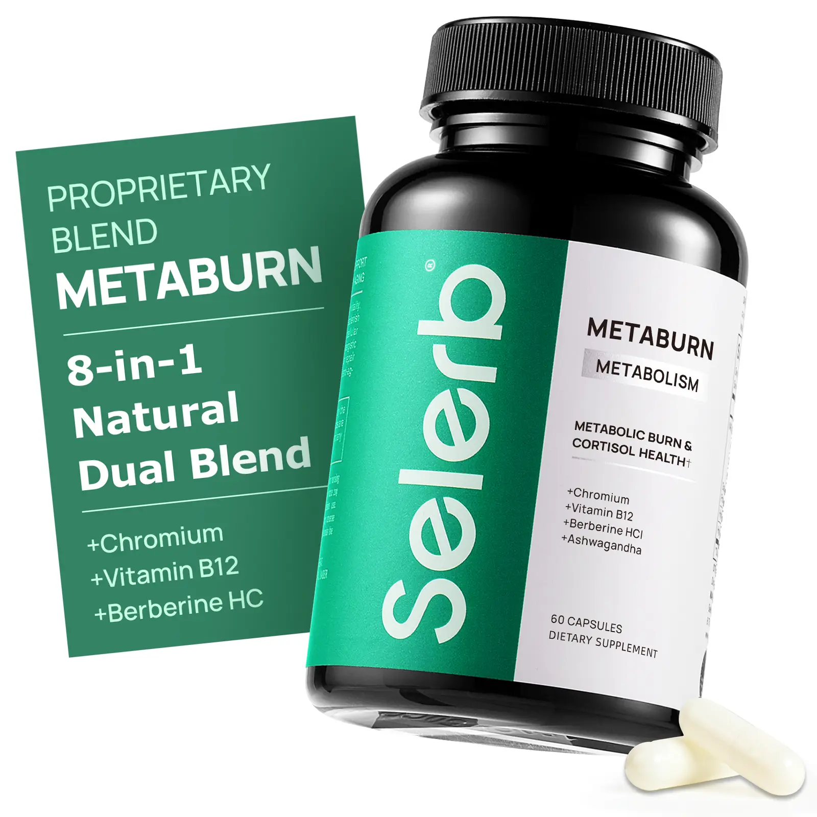 Selerb Metaburn for Daily Nutrient Support – With Chromium, Vitamin B12 & Berberine HCI – 60 Capsules TikTokShopBlackFriday