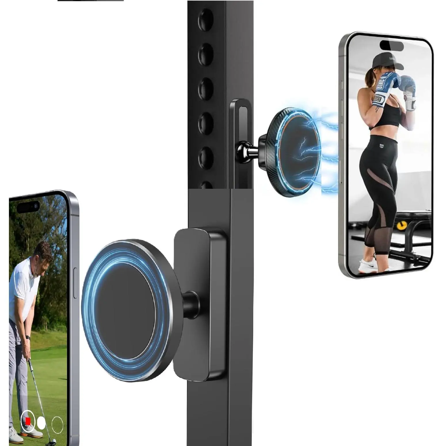 Magnetic Cradle-Free Car Phone Mount - Alloy Base Holder with 360-Degree Adjustable Joint, Universal Fit for 4.7-6.9" Phones & Heavy Cases, Golf Carts Use, Grey #MothersDayGift #GiftsForHer