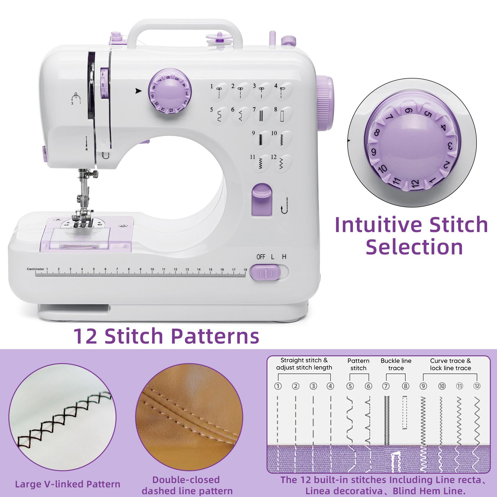 Portable Sewing Machine,40 Piece Handheld Electric Sewing Machines Kit,12 Stitch Patterns Mini Sewing Machine for Beginners Kids,Household Multifunctional Crafting Mending Machine