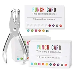 Punch Cards (Pack of 200) Reward Punch Cards for Classroom Behavior Incentive Awards for Kids Students Teachers Home Classroom School Business Loyalty Gift Card - 3.5" x 2"