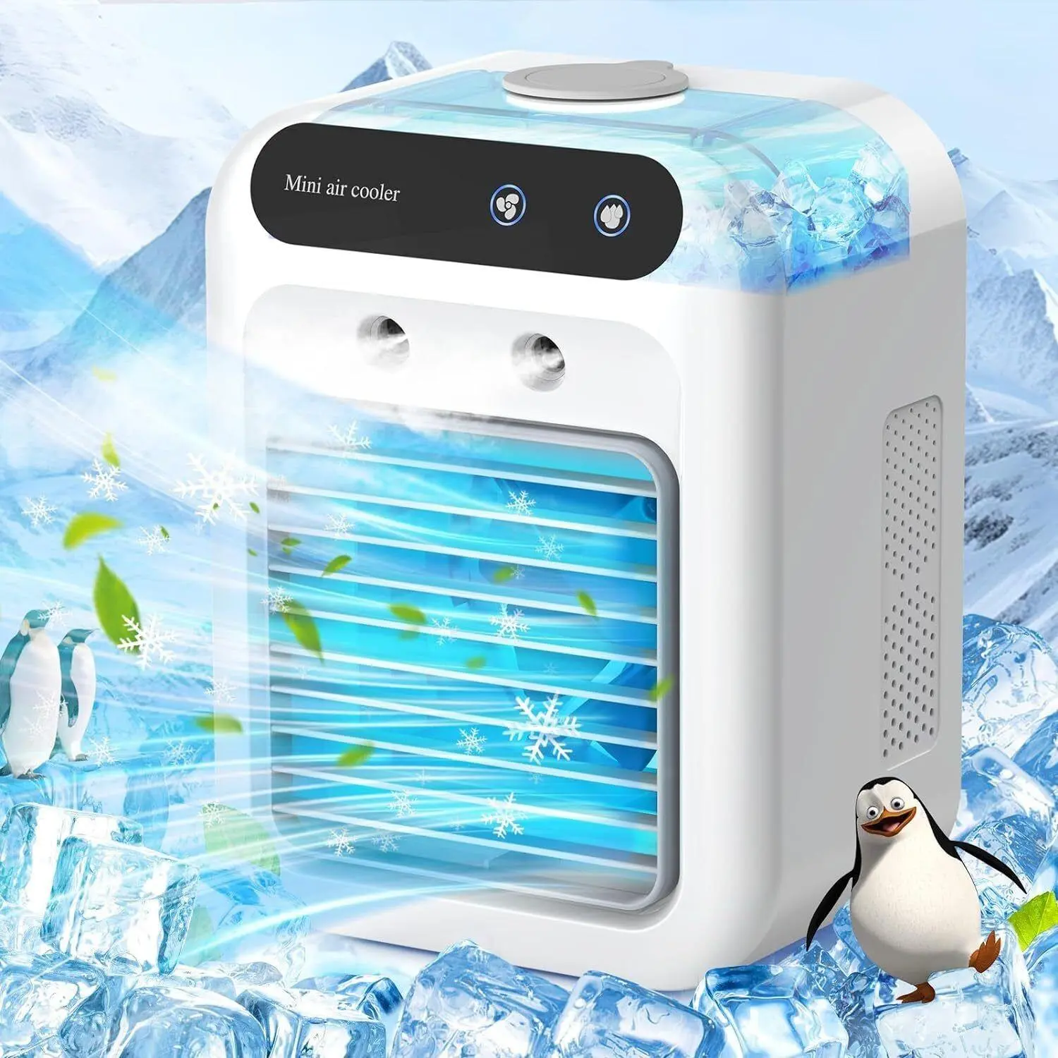 【BackToSchool】  Mini Air Cooler Fan Portable Air Conditioner Cooling Fan With 2 Speed Cool Mist & Speeds for Room Office Camping Car,dorm essentials,home essentials