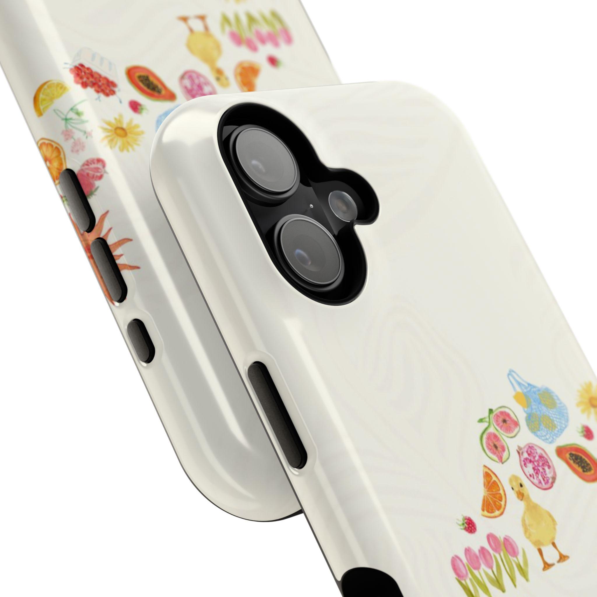 Cute Duck Case  Cottagecore Aesthetic Phone Cover with Flowers, Fruits & Summer Market Design |     Cover for iPhone 17 Pro Max Phone Case 17 Air  16 15 Plus 14 13 12 11 Plus Phone Cases,Samsung Galaxy S25 ULTRA Phone Case S21 S22 S