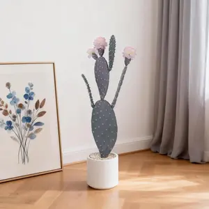 Artificial Cactus with Realistic Texture in a Pot, Large Artificial Desert Cactus for Home, Office, Living Room and Porch Decoration