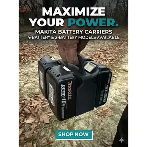 Battery Caddy Compatible with Makita 18V Batteries - Power Tool Battery Organizer - Holds 4 Batteries