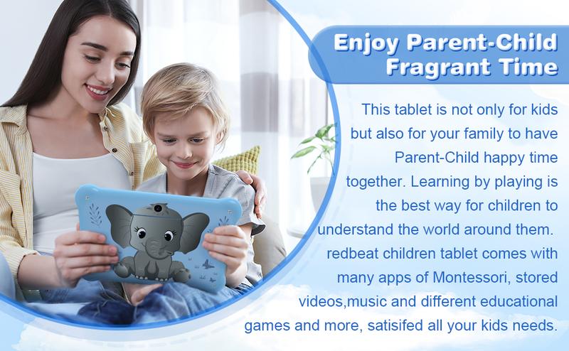 Redbeat B1 Kids Tablet: 6GB (2+4)RAM + 32GBROM expandable to 1 TB, built-in stand, 3G network, parental controls, 5G Wifi, eye health mode, drop-resistant design.for New Year, birthdays,or holidays, Gifts.pritom teléfono Cellphone Smartphone