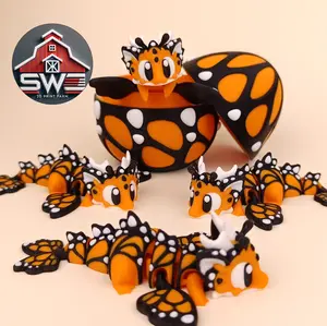 Butterfly Dragon with Matching Egg | Articulated Fantasy Collectible | 3D Printed Decor Dragon Egg
