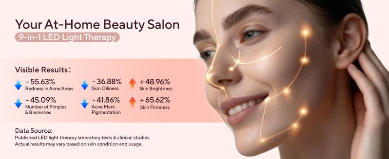 LILA by Akunbem 9-in-1 Real Glass-Head Glow Device — Home Photorejuvenation Tool for Radiant, Glass-Like Skin