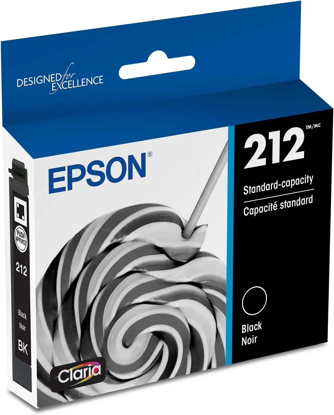 EPSON 212 Claria Ink Standard Capacity Black Cartridge T212120-S for WorkForce WF-2830 2850 & Expression XP-4100 4105 Printers